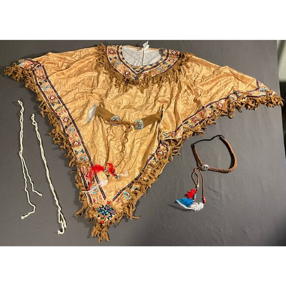 New in Bag Women’s One Size Tribal Spirit Poncho Belt Headpiece in Character - Picture 1 of 10